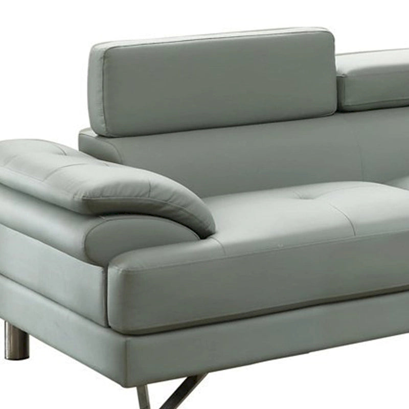 Kunstleder 2-teiliges Sektionalsofa in Grau