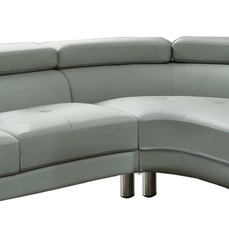 Kunstleder 2-teiliges Sektionalsofa in Grau