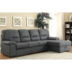 Werr modernes Schlafsofa mit Stauraum unter der Recamiere, Kunst-Nabuk, von Furniture of America
