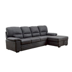 Werr modernes Schlafsofa mit Stauraum unter der Recamiere, Kunst-Nabuk, von Furniture of America