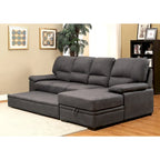 Werr modernes Schlafsofa mit Stauraum unter der Recamiere, Kunst-Nabuk, von Furniture of America