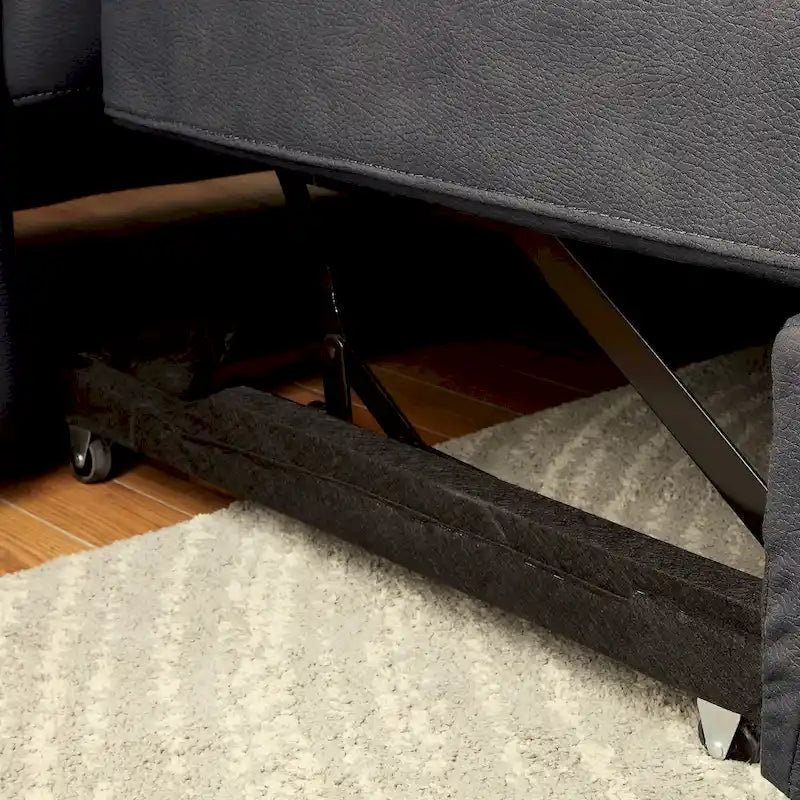 Werr modernes Schlafsofa mit Stauraum unter der Recamiere, Kunst-Nabuk, von Furniture of America