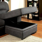 Werr modernes Schlafsofa mit Stauraum unter der Recamiere, Kunst-Nabuk, von Furniture of America