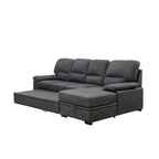 Werr modernes Schlafsofa mit Stauraum unter der Recamiere, Kunst-Nabuk, von Furniture of America