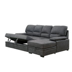 Werr modernes Schlafsofa mit Stauraum unter der Recamiere, Kunst-Nabuk, von Furniture of America