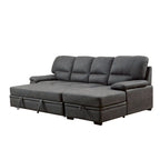 Werr modernes Schlafsofa mit Stauraum unter der Recamiere, Kunst-Nabuk, von Furniture of America