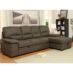 Werr modernes Schlafsofa mit Stauraum unter der Recamiere, Kunst-Nabuk, von Furniture of America