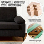 HOOOWOOO Wohnzimmer-Sofa mit breiter Armlehne, Kordstoff-Recamiere, umwandelbares Sofa mit Ottomanen