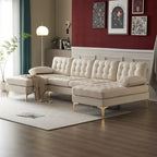 U-förmiges gepolstertes Armlehnen-Rückenlehnen-Sitzsofa in Beige