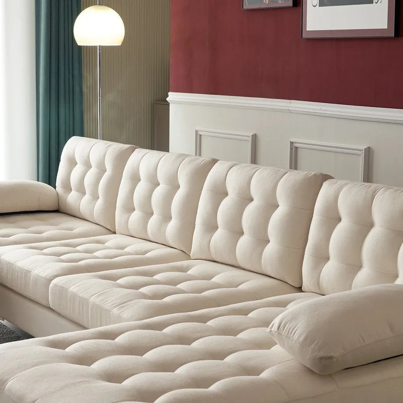 U-förmiges gepolstertes Armlehnen-Rückenlehnen-Sitzsofa in Beige