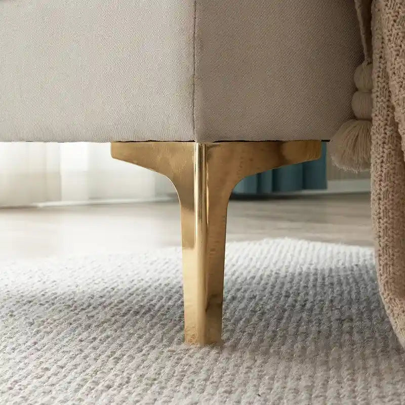 U-förmiges gepolstertes Armlehnen-Rückenlehnen-Sitzsofa in Beige
