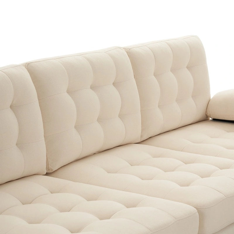 U-förmiges gepolstertes Armlehnen-Rückenlehnen-Sitzsofa in Beige