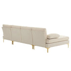 U-förmiges gepolstertes Armlehnen-Rückenlehnen-Sitzsofa in Beige