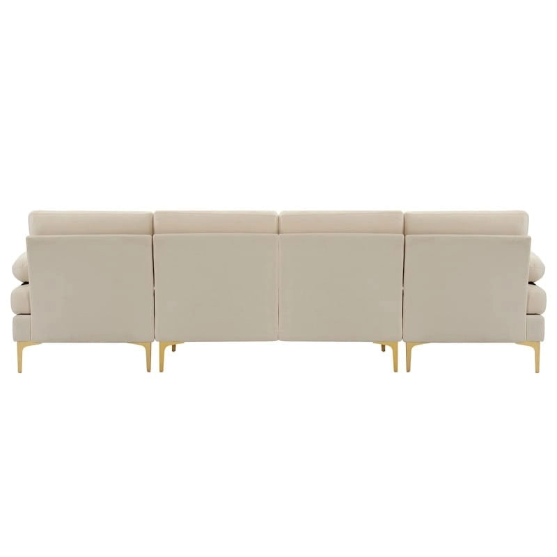 U-förmiges gepolstertes Armlehnen-Rückenlehnen-Sitzsofa in Beige