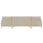 U-förmiges gepolstertes Armlehnen-Rückenlehnen-Sitzsofa in Beige