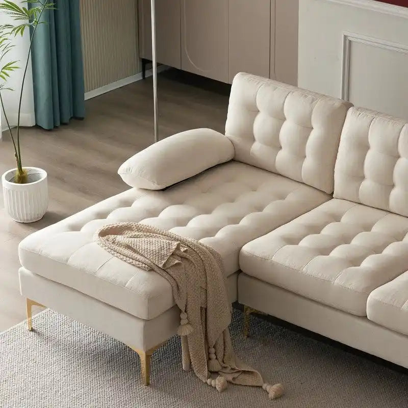 U-förmiges gepolstertes Armlehnen-Rückenlehnen-Sitzsofa in Beige