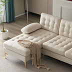 U-förmiges gepolstertes Armlehnen-Rückenlehnen-Sitzsofa in Beige