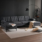 U-förmiges gepolstertes Armlehnen-Rückenlehnen-Sitzsofa in Beige