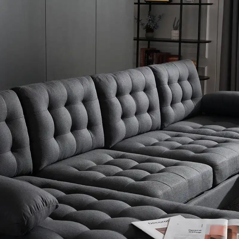 U-förmiges gepolstertes Armlehnen-Rückenlehnen-Sitzsofa in Beige