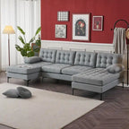 U-förmiges gepolstertes Armlehnen-Rückenlehnen-Sitzsofa in Beige