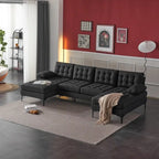 U-förmiges gepolstertes Armlehnen-Rückenlehnen-Sitzsofa in Beige