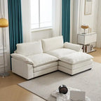 217*141*85 Chenille Zweisitzer mit Fußhocker Doppel-Sitzsack Indoor Doppelsitzer-Sofa - 2+1