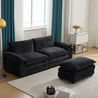 217*141*85 Chenille Zweisitzer mit Fußhocker Doppel-Sitzsack Indoor Doppelsitzer-Sofa - 2+1