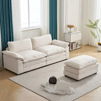 217*141*85 Chenille Zweisitzer mit Fußhocker Doppel-Sitzsack Indoor Doppelsitzer-Sofa - 2+1