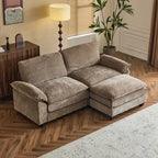 217*141*85 Chenille Zweisitzer mit Fußhocker Doppel-Sitzsack Indoor Doppelsitzer-Sofa - 2+1