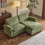 217*141*85 Chenille Zweisitzer mit Fußhocker Doppel-Sitzsack Indoor Doppelsitzer-Sofa - 2+1