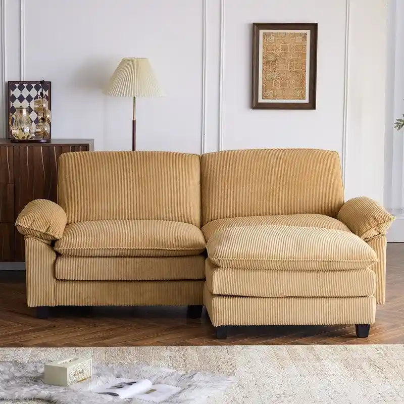 217*141*85 Chenille Zweisitzer mit Fußhocker Doppel-Sitzsack Indoor Doppelsitzer-Sofa - 2+1