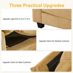 217*141*85 Chenille Zweisitzer mit Fußhocker Doppel-Sitzsack Indoor Doppelsitzer-Sofa - 2+1