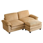 217*141*85 Chenille Zweisitzer mit Fußhocker Doppel-Sitzsack Indoor Doppelsitzer-Sofa - 2+1
