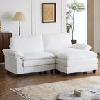 217*141*85 Chenille Zweisitzer mit Fußhocker Doppel-Sitzsack Indoor Doppelsitzer-Sofa - 2+1