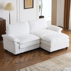 217*141*85 Chenille Zweisitzer mit Fußhocker Doppel-Sitzsack Indoor Doppelsitzer-Sofa - 2+1