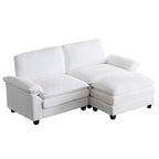 217*141*85 Chenille Zweisitzer mit Fußhocker Doppel-Sitzsack Indoor Doppelsitzer-Sofa - 2+1