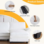 217*141*85 Chenille Zweisitzer mit Fußhocker Doppel-Sitzsack Indoor Doppelsitzer-Sofa - 2+1