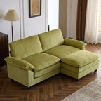 217*141*85 Chenille Zweisitzer mit Fußhocker Doppel-Sitzsack Indoor Doppelsitzer-Sofa - 2+1