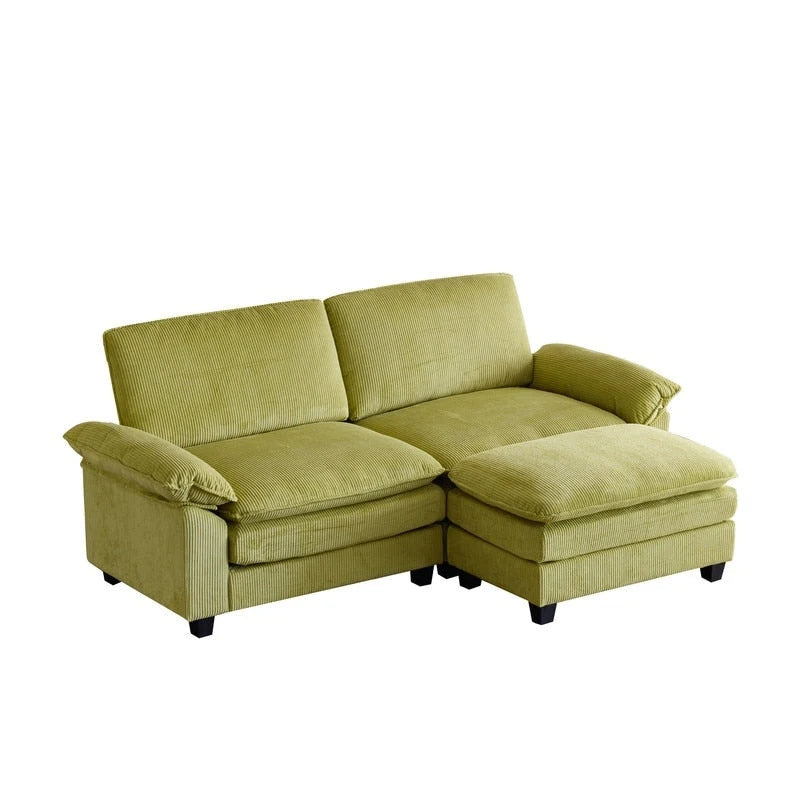 217*141*85 Chenille Zweisitzer mit Fußhocker Doppel-Sitzsack Indoor Doppelsitzer-Sofa - 2+1