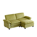 217*141*85 Chenille Zweisitzer mit Fußhocker Doppel-Sitzsack Indoor Doppelsitzer-Sofa - 2+1