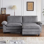 217*141*85 Chenille Zweisitzer mit Fußhocker Doppel-Sitzsack Indoor Doppelsitzer-Sofa - 2+1