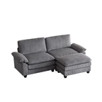 217*141*85 Chenille Zweisitzer mit Fußhocker Doppel-Sitzsack Indoor Doppelsitzer-Sofa - 2+1