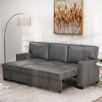 Schlafsofa Futonbett mit USB-Anschlüssen und Getränkehaltern, Sektionalsofa mit Stauraum-Recamiere