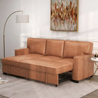 Schlafsofa Futonbett mit USB-Anschlüssen und Getränkehaltern, Sektionalsofa mit Stauraum-Recamiere