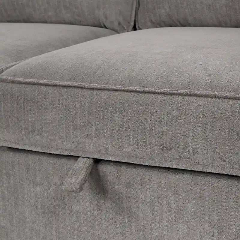 Schlafsofa Futonbett mit USB-Anschlüssen und Getränkehaltern, Sektionalsofa mit Stauraum-Recamiere