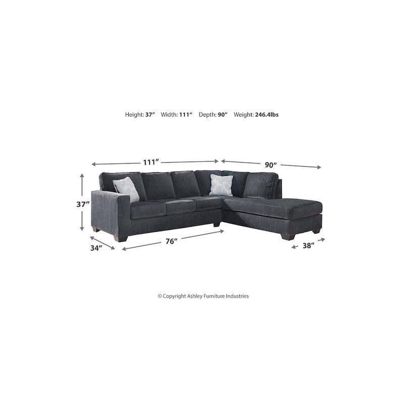 Signature Design by Ashley Altari 2-teiliges Schlafsofa mit Chaiselongue - 110B x 90T x 37H