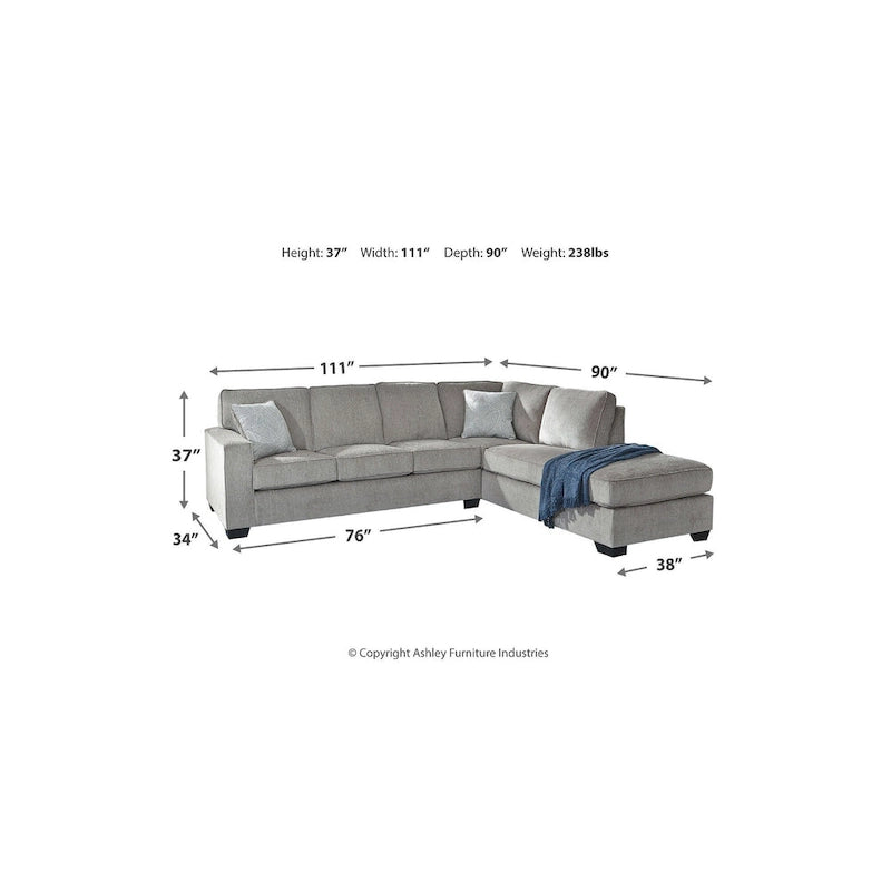 Signature Design by Ashley Altari 2-teiliges Schlafsofa mit Chaiselongue - 110B x 90T x 37H