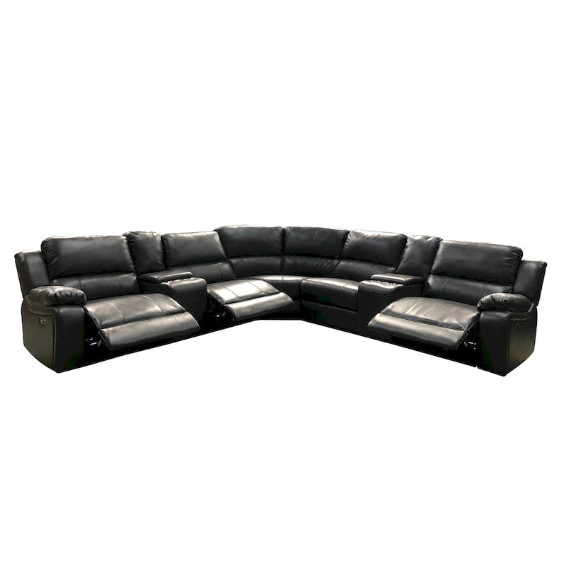Brady 7-teiliges Sektionalsofa mit elektrischer Relaxfunktion in Grau