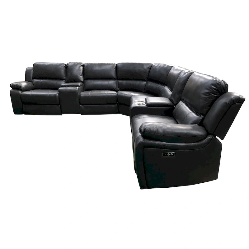 Brady 7-teiliges Sektionalsofa mit elektrischer Relaxfunktion in Grau