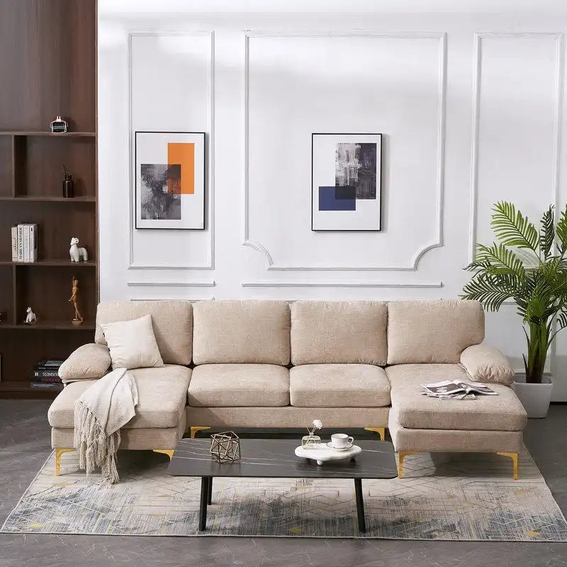 U-förmiges modulares Sofa für 4 Personen für den Innenbereich